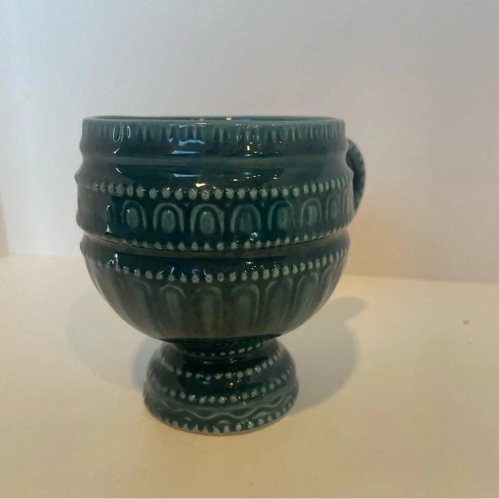 Vintage Royal Sealy Japan Mid Century Modern 1970s Blue/Teal Rare Tea Cup Mug‎